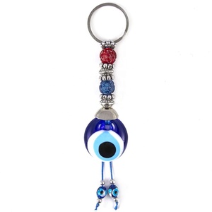 Llavero hecho a mano con cuentas de plástico, cristal, ojo malvado, Hecho en Turquía - Product Image 1