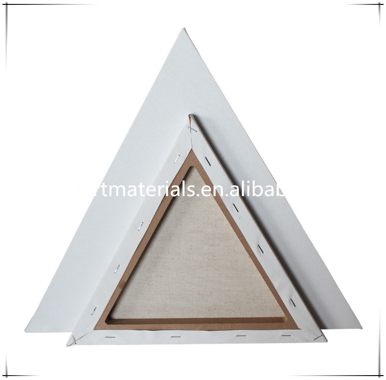 Haute Qualité Mini Affichage Triangle Forme MDF Enfants Toile Tendue Vierge Peintures