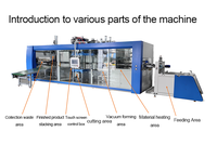 Machine de thermoformage à pression négative entièrement automatique HENGXING pour boîtes carrées en plastique PS/PP/PE/PET/PVC, conteneur doré