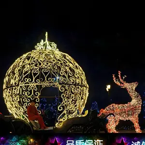 2024 led led dev noel kızak ren geyiği motif noel baba arabası ışık sokak ekran