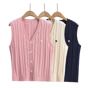 Runwaylover 2614 <strong>Sleeveless</strong> 2024 <strong>Ladies</strong> Retro Knitted <strong>Cardigan</strong> - Product Image 1