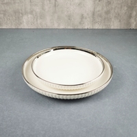 Service de table en porcelaine blanche de luxe nordique avec bordure argentée - Prix abordable