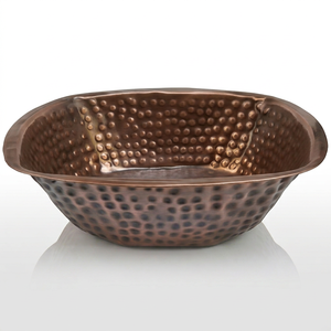 Fregadero de Cocina de Cobre Hecho a Mano, Elegante, de un Solo Tazón, Rectangular, para Instalar Bajo Encimera, Diseño Rústico Martillado Mate - Product Image 1