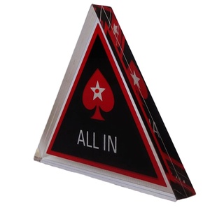 Bouton de croupier de <span class=keywords><strong>poker</strong></span> professionnel en plastique acrylique rond et carré de haute qualité pour casino Texas Hold'em, avec symbole 'All-in' triangulaire, vente en gros - Product Image 2