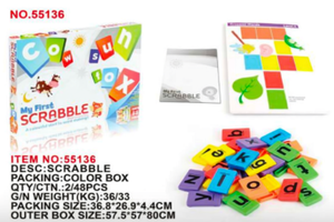 Mi primer libro educativo de rompecabezas Scrabble para niños de 3 a 6 años, juguete de aprendizaje con letras de cartón, modelo 55136 - Product Image 1