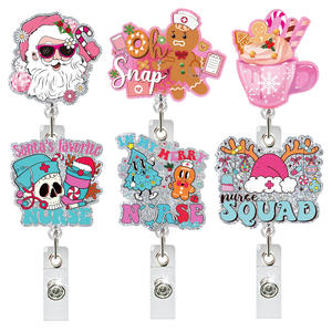 Klip liontin dapat diperbesar elemen Natal yang mudah untuk ditarik <span class=keywords><strong>ID</strong></span> akrilik medis lencana gulir - Product Image 3