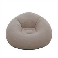 Fauteuil Gonflable OEM Design Boule Ronde Gris Clair en Tissu Floqué Ergonomique Portable