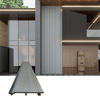 Échantillon de panneau décoratif extérieur en composite bois-plastique (WPC) imperméable et anti-UV pour revêtement mural