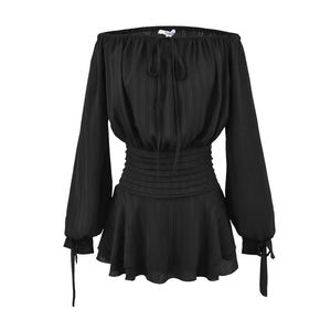 Vestido Mini Casual de Moda para Mujer, 3 Colores Disponibles, Cuello Redondo, Color Sólido, con Cordones y Manga Larga - Product Image 4