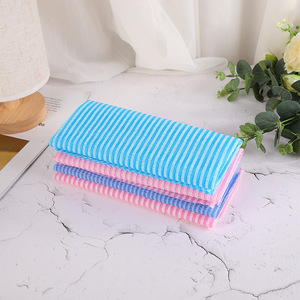 Wholesale Russian Stripe Japanese Style <b>Loofah</b> Bath Towel Long Back Scrubber for Shower Exfoliating Bath Sponge for Men - Product Image 2
