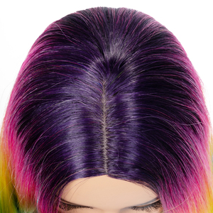 Pour les femmes fournisseur en gros mode coloré <span class=keywords><strong>Cosplay</strong></span> perruque résistant à la chaleur longue vague droite faite à la machine perruque perruques de cheveux synthétiques - Product Image 5