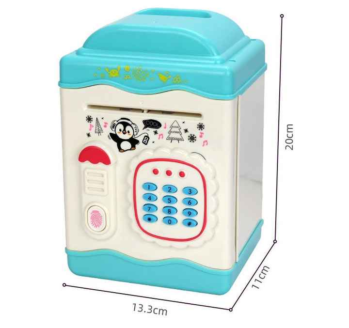 Saving Bank Kids Gift Set Plastic Classical Password Mini Safety Coin Toys Money Box with Fingerprint Lock