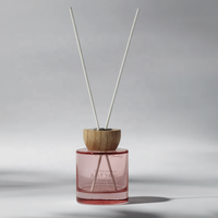 Diffuseur de parfum en verre transparent rose personnalisé en usine, 50 ml, 300 ml, carré, écologique, durable, toutes saisons, couleurs et logos personnalisés