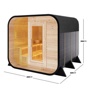 Sauna Exterior de Madera de Hemlock para 6-8 Personas, Diseño Nuevo, Sauna Tradicional de Leña - Product Image 3