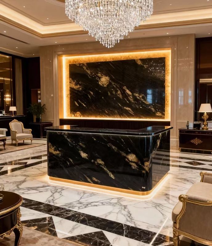 Black Gilded Striped Granite Factory Direct