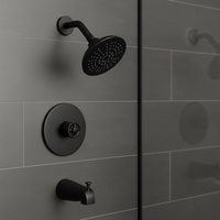 Robinet de baignoire et de douche mural industriel à pression équilibrée avec poignée sculptée et bec verseur, idéal pour salle de bain – Vente chaude