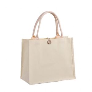 Sac fourre-tout en toile de jute naturelle recyclée, personnalisé avec logo, pour la promotion et le shopping quotidien – Vente en gros - Product Image 1