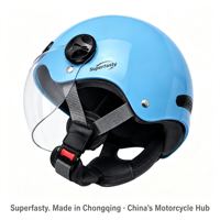Casque de moto ouvert personnalisé de luxe en ABS, étanche, à dégagement rapide, avec motif, réglable pour la conduite estivale en scooter