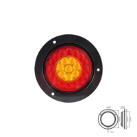 Haute qualité 24V camion LED feu arrière avec couvercle chromé 4 pouces rond 12V LED feu de position latéral accessoires de lumière de voiture