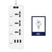 Grosir harga pabrik soket perpanjangan USB Strip daya kabel ekstensi standar EU US UK untuk rumah kantor 10A nilai arus 3 AC