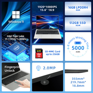 High Performance Brand New 15.6 Inch Laptop Student Core I7 512GB Factory <b>Price</b> Win10 16GB DDR5 Laptops - Product Image 3