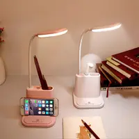 USB 책상 램프 다기능 테이블 램프 LED 빛 미니 팬 휴대 전화 무선 충전