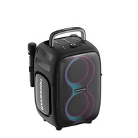 Enceinte portable d'extérieur HOPESTAR PARTYONE CLUB 650W en plastique avec double microphone sans fil, Bluetooth 5.3 et éclairage LED RGB intégré