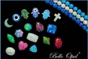 Colgante de ópalo sintético, piedras de ópalo de estrella de cinco puntas, Collar de plata de ley 925 para fabricación de joyas - Product Image 5