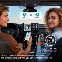 Adaptador Inalámbrico 2 en 1 para Car Play y Android Auto, Wifi de 5.8ghz, Dispositivo Dongle Mini Carplay USB Inalámbrico para Teléfonos Apple y Android