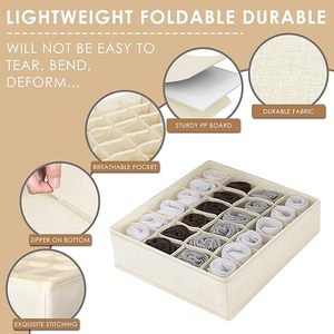 Vải Có Thể Gập Lại Tủ Tủ Quần Áo Hộp Đồ Lót Lưu Trữ Quan Hệ 16 + 24 + 24 Di Động Vớ Đồ Lót Tổ Chức Ngăn Lưu Trữ - Product Image 4