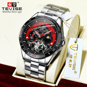 Mechanical Watch with Stainless Steel Bracelet, Large Dial, Tourbillon, 30M Water-resistant Wristwatch - Product Image 4