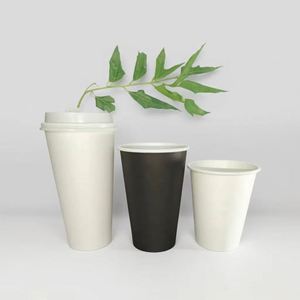 Gobelets à café, jus, lait et thé en carton à paroi simple de 12 oz avec couvercles - Product Image 3