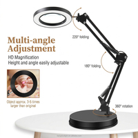 Lampe de lecture LED portable pliable en aluminium moderne et ronde, protection des yeux, pour réparation, manucure, extension de cils
