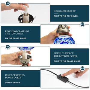 Lampe de nuit décorative Marrakech 5 globes Lampe de sol en mosaïque turque Lampe sur pied de style marocain Tiffany - Product Image 5