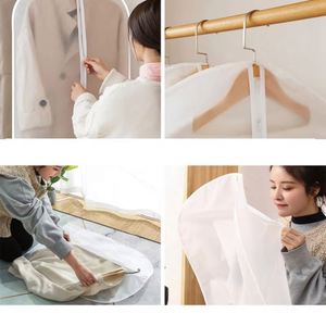 Washable Thick Transparent Clothing Dust Cover Waterproof Hanging Pocket Coat <b>Storage</b> Bag for Household Use - Product Image 6