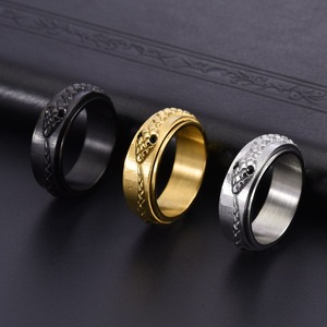 Punk Retro roestvrijstalen <span class=keywords><strong>ring</strong></span> Draaibare sieraden Slangvormige draaibare roestvrijstalen <span class=keywords><strong>ring</strong></span> voor heren - Product Image 2