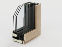 Porte battante en aluminium et bois sur mesure pour maison, villa, balcon, entrée de jardin avec moustiquaire, porte composite