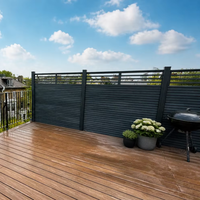 Kit de clôture de sécurité en WPC grain de bois premium de 1,8 m pour terrasse extérieure avec poteaux en aluminium pour balcon et usage domestique