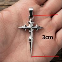 Petit pendentif croix en acier inoxydable, léger, mini breloque fleur de lys pour homme et femme, idée cadeau