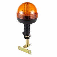 12V LED-Warnleuchte, Notfall-Stroboskoplampe für LKW und Traktoren, Bernsteinfarben, Flexibler Hals mit L-Halterung
