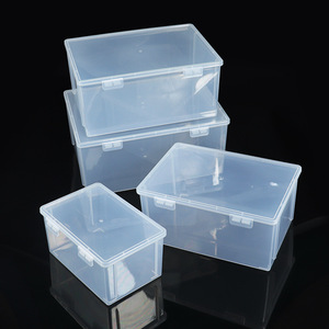 Juego de Cajas de Almacenamiento de Plástico Transparente, Contenedor Rectangular con Tapa para Alimentos, Organizador de Escritorio, Serie 701, Origen Yiwu - Product Image 4