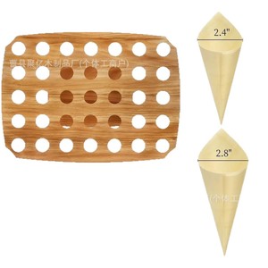 Expositor de helados cuadrado de madera, soporte de bambú para sobremesas y pasteles con múltiples compartimentos para fiestas - Product Image 5