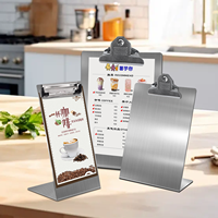 Supports de table en métal pour affiches publicitaires A4 A5, présentoirs en acier inoxydable, porte-cartes de menu de table