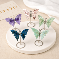 Ailes de papillon en cristal naturel en gros, ornements artisanaux en pierres précieuses variées pour la décoration intérieure