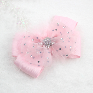 <span class=keywords><strong>Barrette</strong></span> à <span class=keywords><strong>cheveux</strong></span> en plumes de marabout scintillantes pour concours de beauté, avec strass, nœud en plumes de princesse pour anniversaire, <span class=keywords><strong>barrette</strong></span> pour tout-petits et enfants - Product Image 5