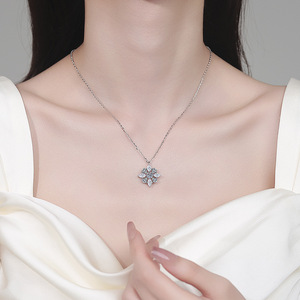 Collier ELAN en moissanite cœur flocon <span class=keywords><strong>de</strong></span> neige 1 carat, pendentif hexagonal en argent sterling S925 pour femme, <span class=keywords><strong>testeur</strong></span> <span class=keywords><strong>de</strong></span> <span class=keywords><strong>diamant</strong></span> GRA réussi - Product Image 4