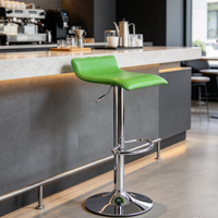 Chaise de bar moderne en cuir PU à hauteur réglable, avec structure métallique, personnalisable, de haute qualité, pivotante, pour comptoir de cuisine
