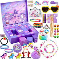 Calendrier de l'Avent Bijoux Sirène pour Filles – Compte à rebours 24 Jours – Ensemble d'Accessoires de Déguisement Princesse DIY – Thème Océan pour Enfants – Surprise