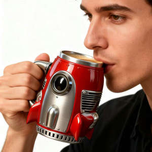 Taza de Café Rocket 2026, Diseño Creativo, de Resina y Acero Inoxidable, con Forma de Nave Espacial - Product Image 3