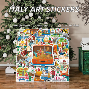 50PCS Ciudades italianas Milán Venecia Florencia <span class=keywords><strong>Roma</strong></span> Torino Vintage Art Buildings Italy Travel Sticker - Product Image 2